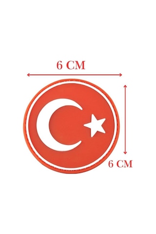 Floranova Single Sword Yuvarlak Türk Bayrağı Peç 6 Cm Taktik Yama Silikon Arma Kombin Detayı Çok Renkli