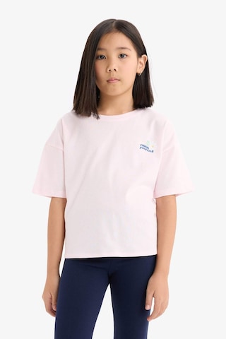 DeFacto Kız Çocuk 2'li Takım Baskılı Kısa Kollu Tişört Uzun Tayt E3816A825SMPN144 Pembe