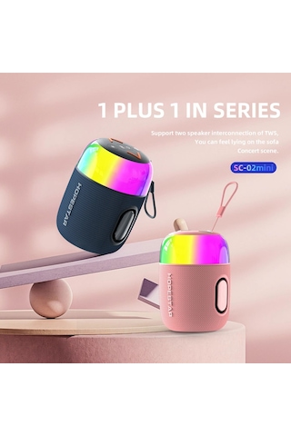 Hopestar SC-02MİNİ 10W RGB Işıklı 5.3 Bluetooth Taşınabilir Kablosuz Hoparlör