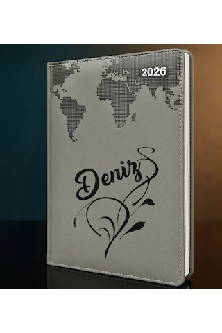 Bk Gift Kişiye Özel İsimli Termo Sert Kapak 2026 Gri Ajanda -5, Öğretmenler Günü Hediyesi, Yeni İş Hediyesi 35259 Bk Gift Renkli