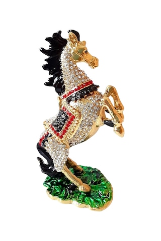 Dekoratif Swarovski Taşlı At Biblo, Mücevher Kutusu