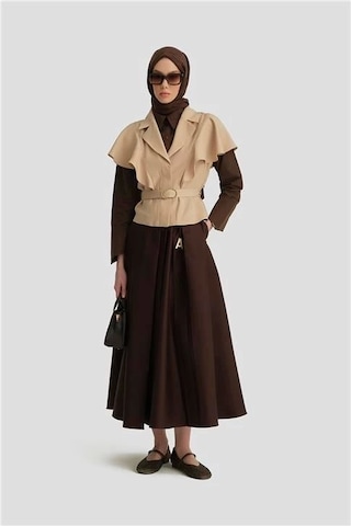 Armine Kolu Seyyar Ceket 25y5906 Aytaşı Krem