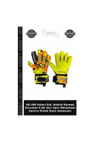 Gk-300 Kaleci Eld. Hybrid Parmak Korumalı 6 No Sarı Spor Malzemesi Sporcu Ürünü Oyun Aksesuarı