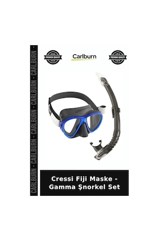 Delux Serisi Cressi Fiji Maske - Gamma Şnorkel Set Macera Deniz Keşif Clear-Blue