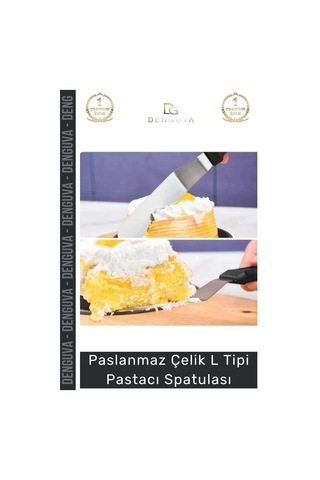 Hamurkalıbı Paslanmaz Çelik Profesyonel Pasta Süsleme Krema Düzeltme Ganaj L Tipi Pastacı Spatulası Çok Renkli