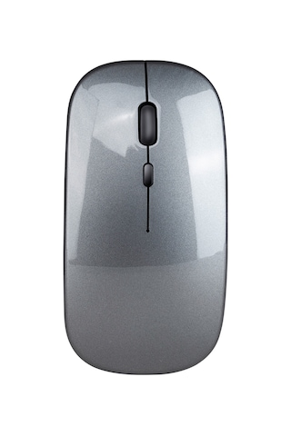 Monyee Şarj Edilebilir 2.4g Kablosuz Sessiz Fare, İnce Tasarım, Uzun Pil Ömrü, Ergonomik, Gri Optik