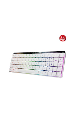 Asus Rog Falchıon Rx Low Profile Rgb Kablosuz Beyaz Mekanik Red Switch Türkçe Gaming Klavye