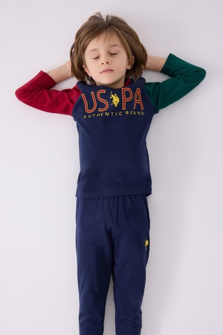 U.s. Polo Assn. 1919 Authentic Brand Erkek Çocuk Uzun Kol Pijama Takım Lacıvert