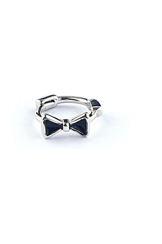 Oniks Taş Detaylı 925ayar Gümüş Tragus Helix Minimal Tek Kıkırdak Küpe Gümüş