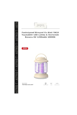 Fonksiyonel Bireysel Ev Aleti Yh10 Taşınabilir Led Lamba & Sivrisinek Kovucu Uv 1200mah 10000k