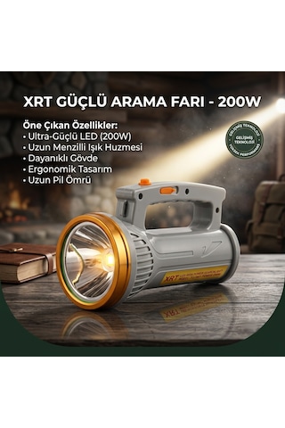 200w Şarjlı El Feneri Gri