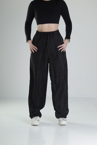 Cocopelli Aerobin Keten Kumas Siyah Baggy Pantolon Coc1881 Siyah
