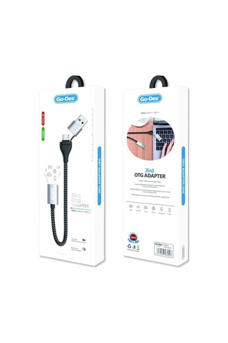 Go Des GD-UC316 2 in 1 Type-C / USB OTG Adaptör 28 cm - ZORE-261943