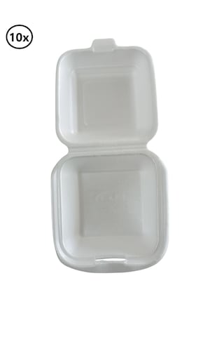 Hamburger Kabı Kullan-at X 10 Adet Beyaz