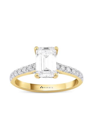 1.95 Karat Emerald Tektaş Pırlanta Yüzük Beyaz Altın