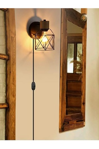 Sld Anahtar Ve Fişli Duvar Lambası 475254486 Siyah