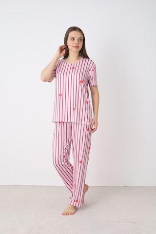 Elitol Bamboo Örme Desenli Kadın Pijama Takımı Çok Renkli