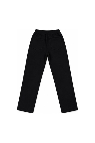 Beniizle Unisex Düz Paça Ribana Bel Çocuk Pantolonu Siyah