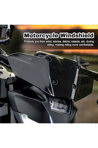 Pazly Mt 09 Ve Mt-09 Sp 2024 İçin Siyah/şeffaf Gri/şeffaf Abs Motor Rüzgarlığı, 368x150mm, Kullanıcı Dostu Model