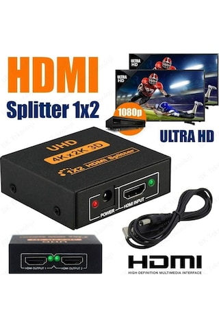Hdmı Çoklayıcı 1 Giriş 2 Çıkış Uhd 4Kx2K 3D Hdmı Splitter