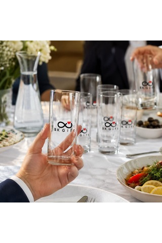 Logonuza Özel 12 Adet Paşabahçe 200 Cc Baskılı Rakı Bardağı Kurumsal Hediye Seti Çok Renkli