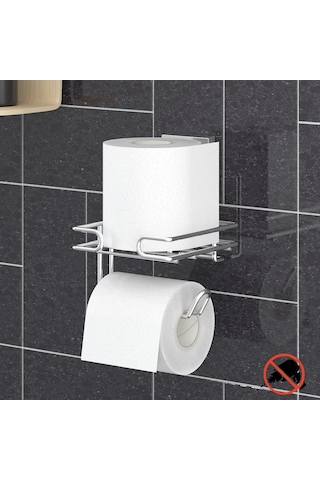 Teknotel Yapışkanlı Yedekli Tuvalet Kağıtlık Krom Ef275