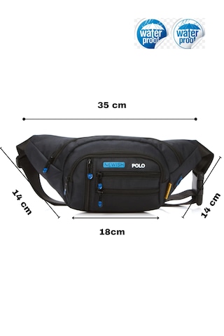 Newish Polo Çapraz Bel Ve Omuz Çantası-free Bag Siyah Mavi