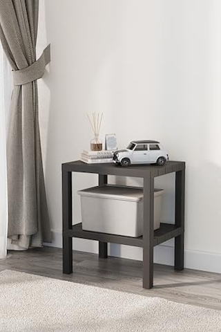 Mithra Life 2 Katlı Plastik Siyah Banyo Mutfak Rafı Mıt1055 50 x 22