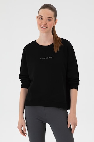 U.S. Polo Assn. Kadın Siyah Bisiklet Yaka Sweathırt 50313562-VR046