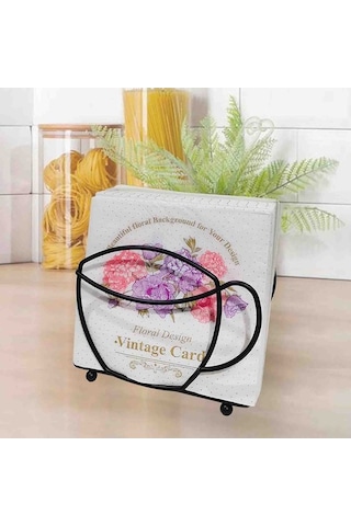 Pazly Şık Kahve Fincanı Peçete Tutucu - Ev Ve Restoran İçin Dayanıklı Masa Üstü Doku Dağıtıcısı Gold Gold