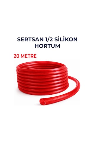 Silikonlu Bahçe Hortumu 1/2 İnç 20 Metre Kırmızı Dayanıklı Sulama Hortumu