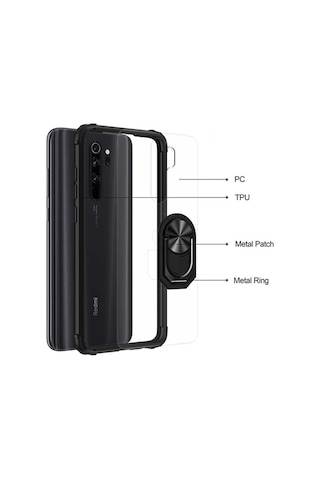 Xiaomi Redmi Note 8 Pro Kilif Seffaf Sararmaz Yüzüklü Mola Kapak 406652974