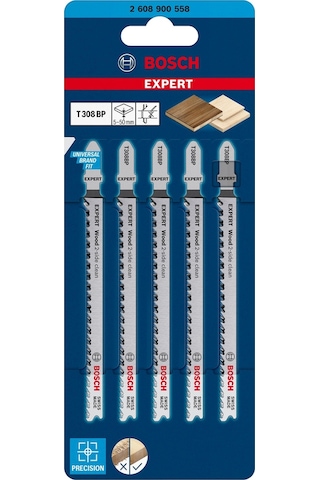 Bosch Expert T 308 Bp 5'li Çapaksız Ahşap Dekupaj Bıçağı 2608900558