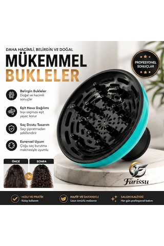 Farissu Evrensel Fön Makinesi Elektriklenme Önleyici Kıvırcık Bukle Belirginleştirici Difüzör Başlık