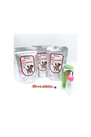 Perry Yavru Kedi Süt Tozu 3 Adet + Biberon 60 ML + Boyun Tasması