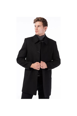 Plt8365 Dewberry Erkek Palto-Siyah