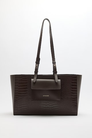Lutvelizade Çanta 2601 Croc Kumaş Shopper Acı Kahve Croc Kadın Çanta