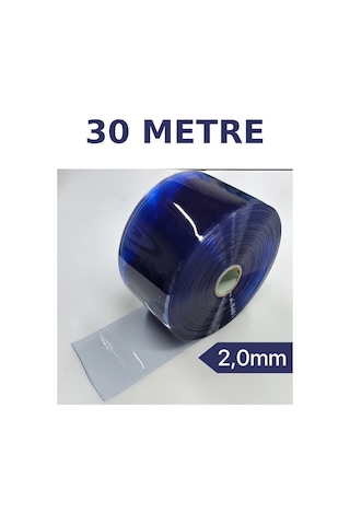 Şeffaf Pvc Şerit Perde 20 Cm Genişlik 2,0 Mm Kalınlık 30 Metre Uzunluk +4 C Soğuk Hava Perdesi