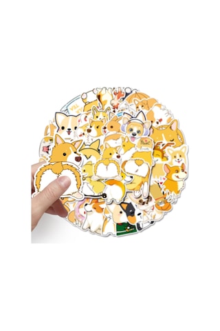 50 Adet Tekrarsız Köpekler Kalite Pvc Modern Sticker 01