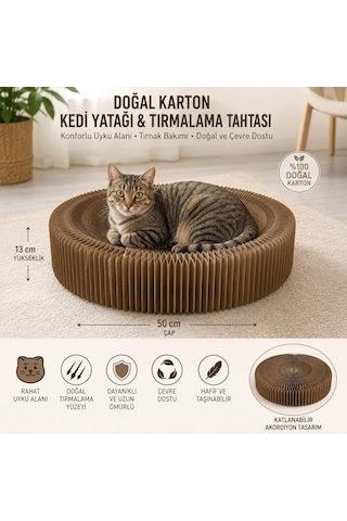 Majo Katlanabilir Yataklı Karton Tırmalama