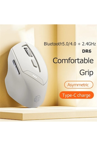Inphıc Dr6 Bluetooth 4.0 / Bluetooth 5.0 / 2.4g Kablosuz Fare Ev Ofis Bilgisayarı Dizüstü Bilgisayar Sessiz Fareler