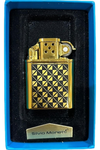 Sarı Siyah İşlemeli Gazlı Metal Çakmak 109462
