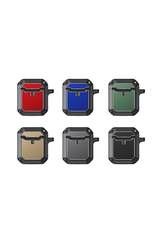 Mecha Donanım Tpu Kulaklık Koruyucu Kılıf Airpods Uyumlu 2/1 Siyah İçin Kancalı Siyah