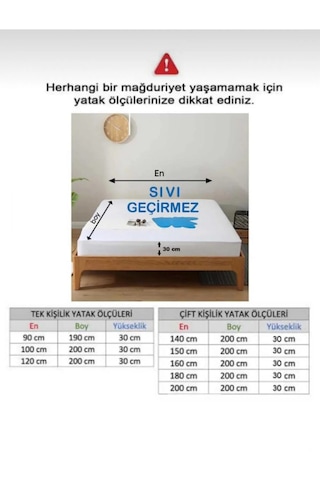 Ozn Home %100 Pamuk Sivi Geçi Rmez Yatak Alezi Tek/çi Ft/battal Boy Koruyucu Çarşaf Alez Beyaz