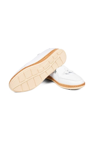 Bestello Püsküllü Poli Loafer 020-049 Kadın Ayakkabı Beyaz