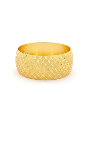 Altın Kaplama Baklava Desenli Mega Bilezik 30mm Kalınlık Blz-1139 Altın