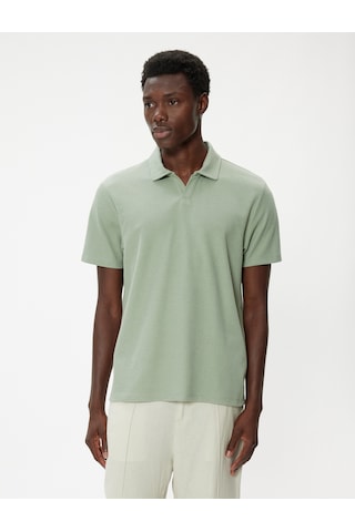 Koton Polo Yaka Tişört Slim Fit Kısa Kollu Pamuk Karışımlı Yeşil 4sam10360mk Yeşil