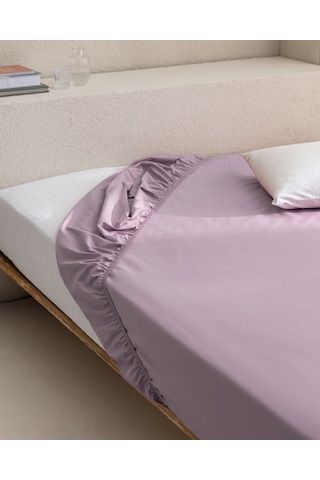 Madame Coco Manon Çift Kişilik %100 Pamuk Ranforce Lastikli Çarşaf - Açık Mürdüm Çok Renkli