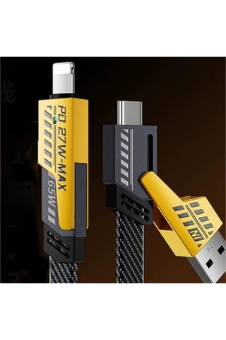 Buffer 4in1 65w Hızlı Şarj Kablosu Type-c To Usb-a + Type-c To Lightning, 27w Pd Destekli Çoklu Şarj Kablo