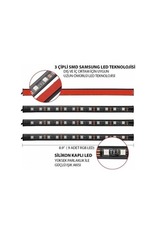 Eraks Usb Girişli 12 Led Ayak Altı Led Sese ve Müziğe Duyarlı